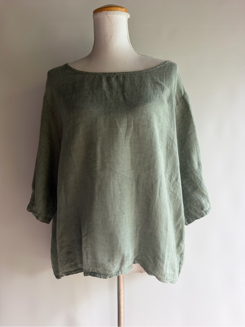 Italian Linen Button Back Top - O/S